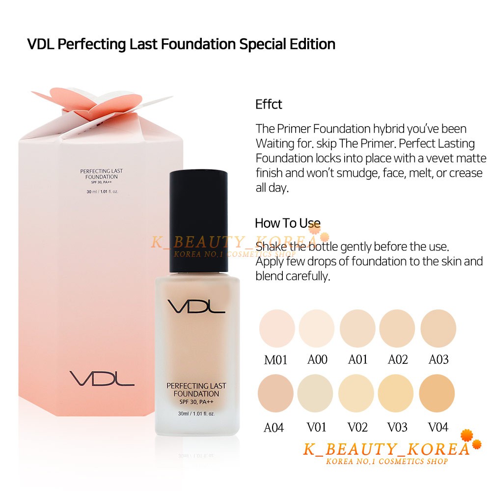 VDL Perfecting Last Foundation Set Kem Nền Hoàn Hảo Phiên Bản Đặc Biệt SPF30 PA++ 30ml | BigBuy360 - bigbuy360.vn