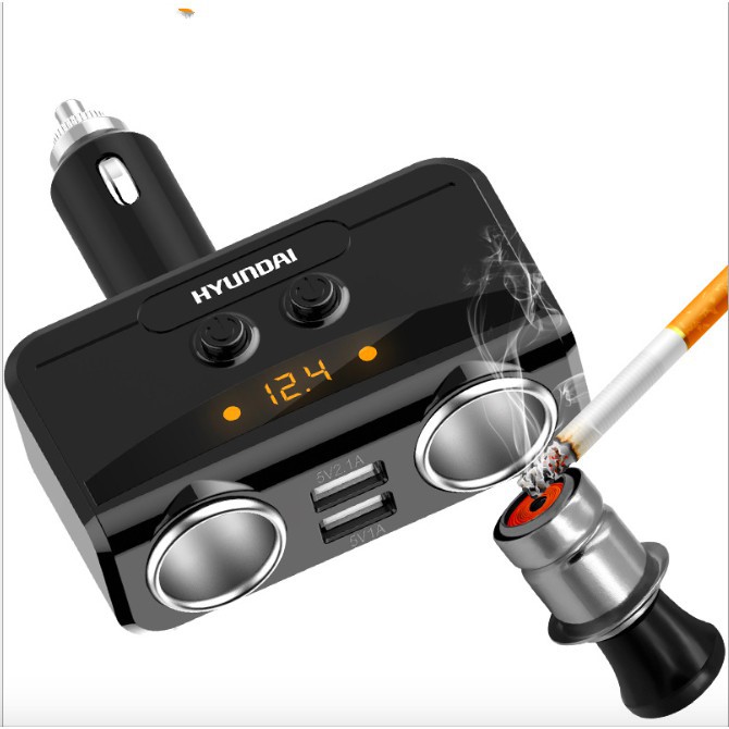 EuroQuality Bộ chuyển nguồn cho ô tô 24v 12v ra 2 cổng 12v và 2 cổng USB 5V ô tô HYUNDAI -