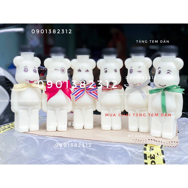 combo 30 chai nhựa gấu tặng TEM DÁN BIỂU TƯỢNG CẢM XÚC