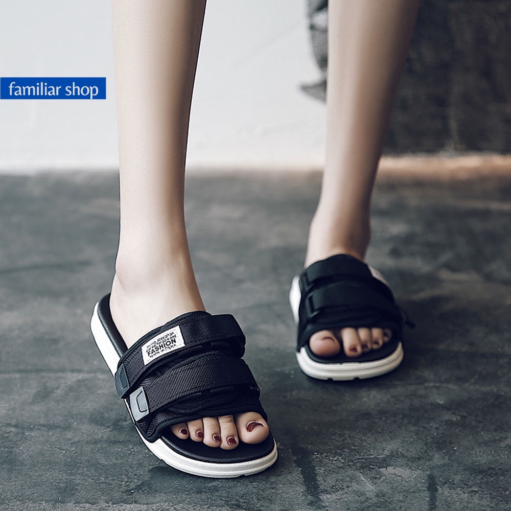 Dép lê nam nữ 2 quai ngang dán phong cách ulzzang Hàn Quốc thời trang cực hot S20