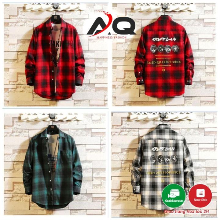 Áo Sơ Mi Flannel Caro Nam Nữ chống nắng Áo Khoác Sơ Mi Caro Flannel Nam Nữ đi nắng Phong Cách Hàn - QSTORE  ྇