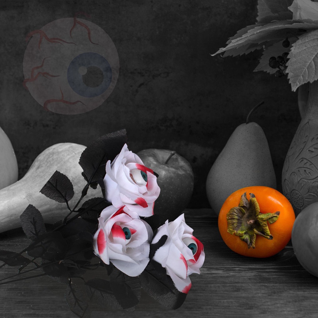 Simulation Roses Halloween With Eyeballs Home Decoration Party Fake Flower Props