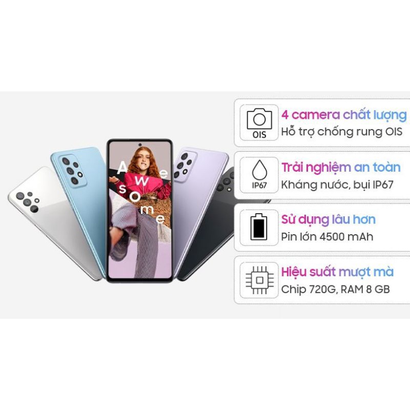 Điện Thoại Samsung Galaxy A52  Hàng Chính Hãng