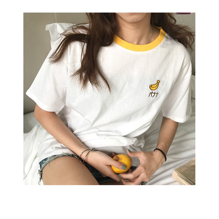 [order] áo phông thêu hoa quả ulzzang ảnh thật cuối