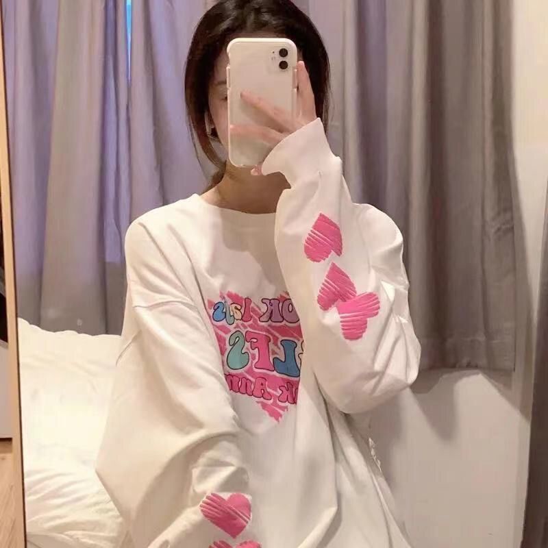 Áo Sweater Cổ Tròn Dáng Rộng Thời Trang Mùa Đông Dành Cho Nữ