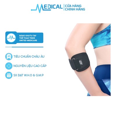 Băng khuỷu tay thể thao tennis UNITED MEDICARE G14 màu đen - MEDICAL