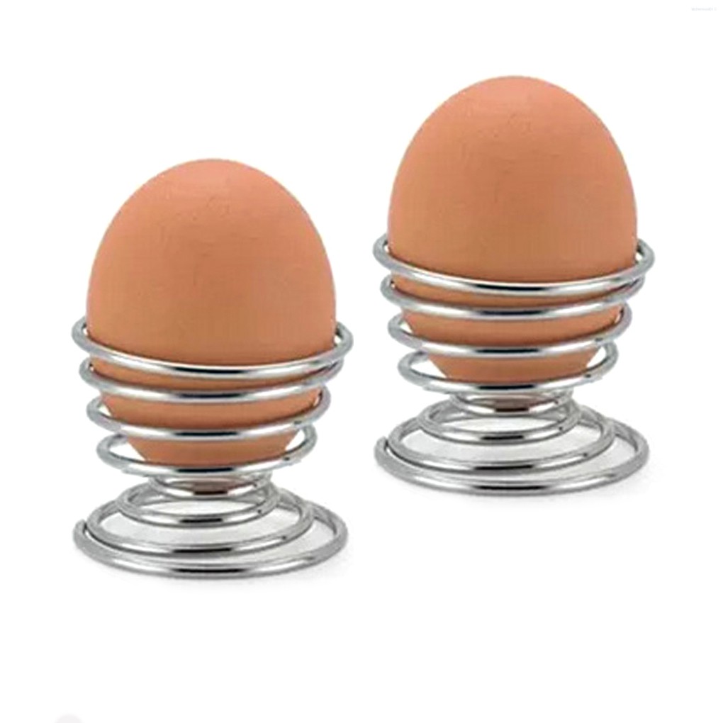 Metal Egg Cup Spiral Kitchen Breakfast Hard Boiled Spring Holder Egg Cup  💛Kitchentool