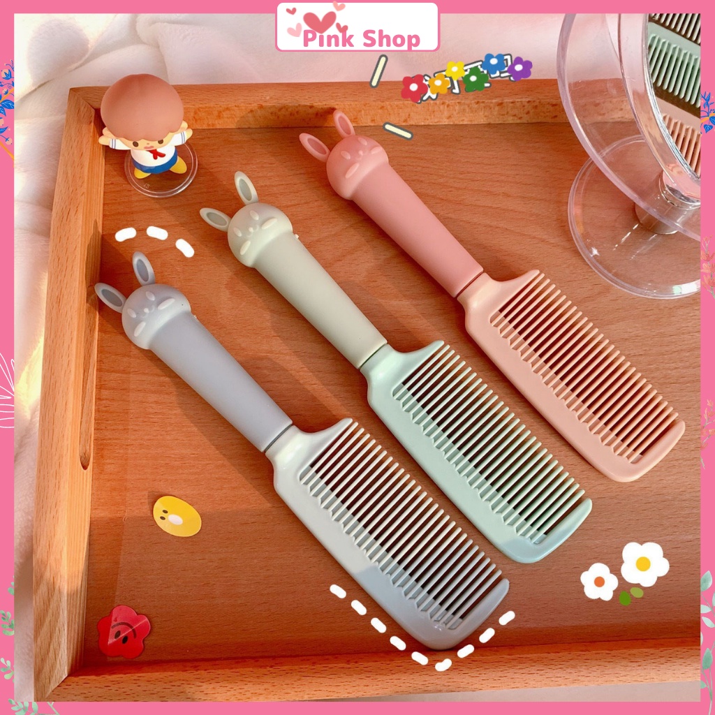 Lược chải đầu, Lược tạo kiểu Pinkshop mini cầm vừa tay chống tĩnh điện tai thỏ dễ thương