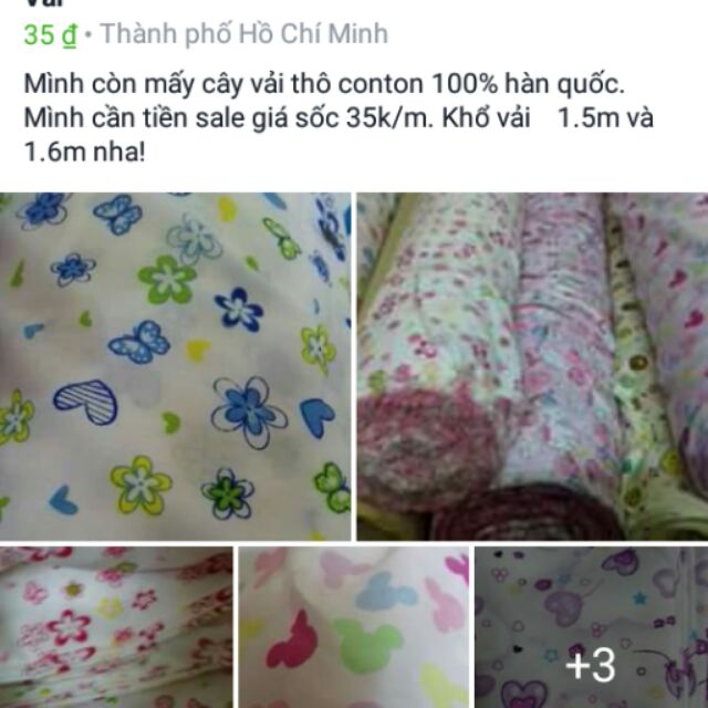 Vải Thôi conton hàn quốc