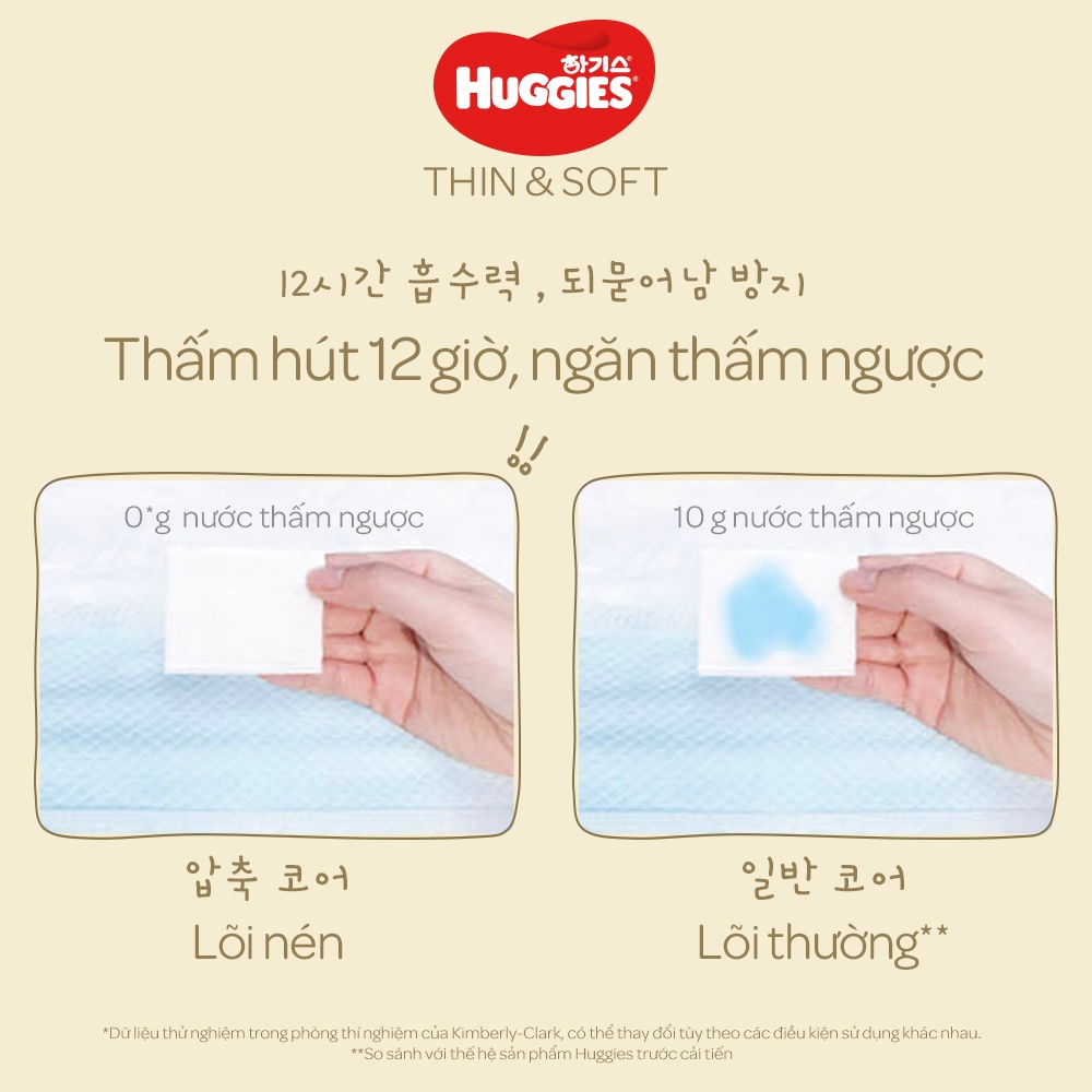 [Mã MKBHUGBU giảm 12% đơn từ 400K] Combo 2 Tã quần Hàn Quốc Huggies Thin &amp; Soft mỏng tàng hình size L - 44 miếng