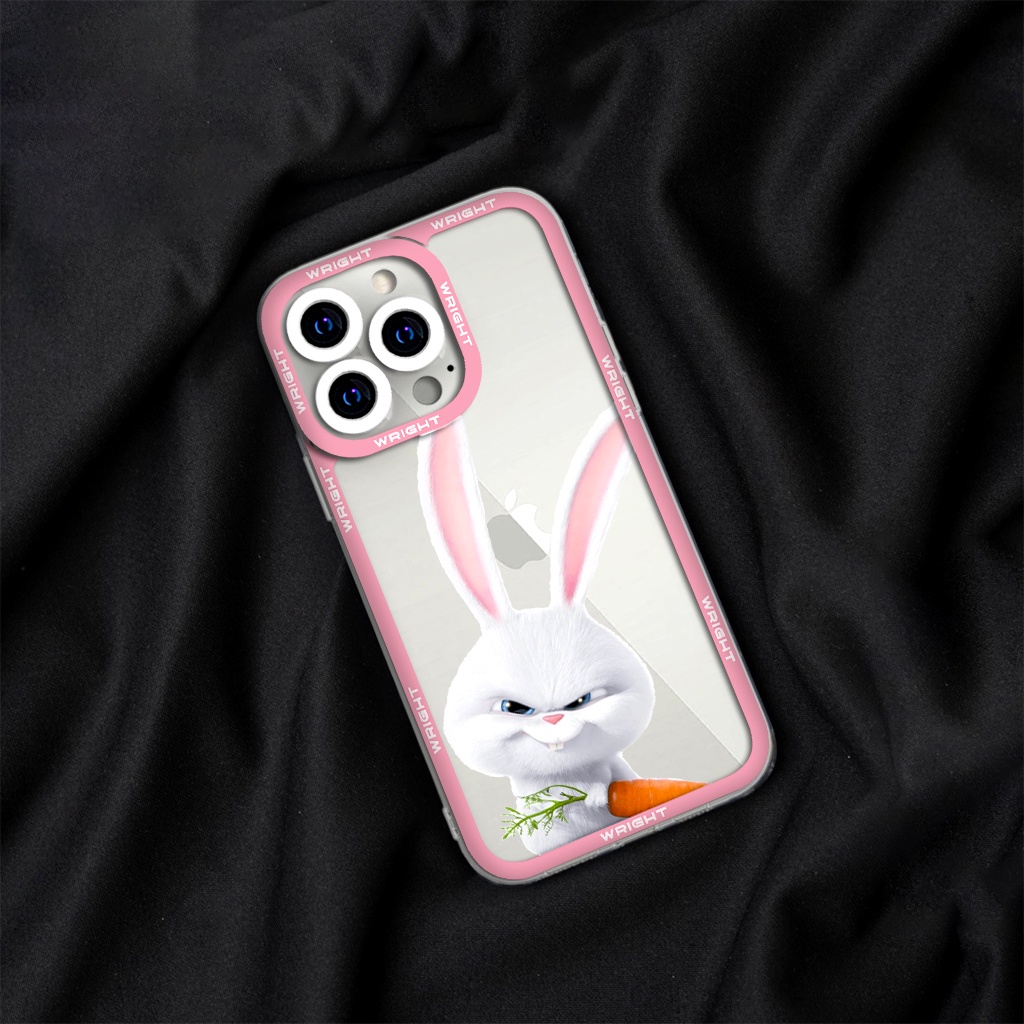 Ốp lưng iphone cạnh vuông Thỏ Snowball cute Đẳng cấp thú cưng Wrightcase 6plus/7/8/8plus/x/xs/11/12/pro/max/plus/promax