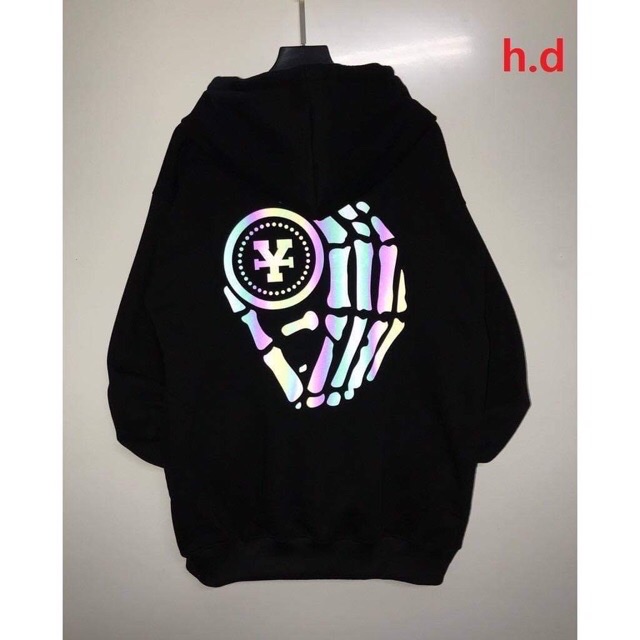 Áo hoddi phản quang bàn tay 7 màu