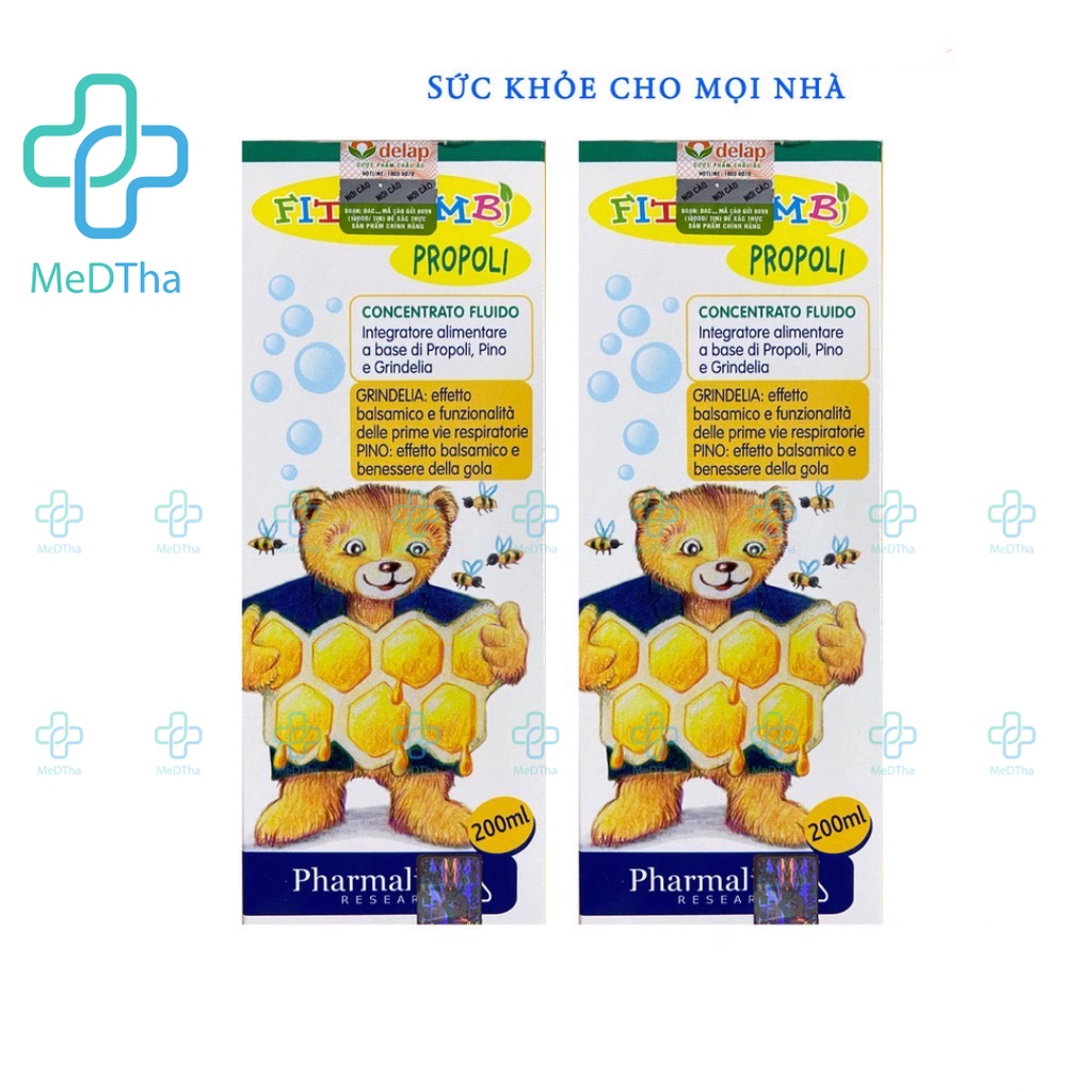 Fitobimbi Propoli - Hỗ Trợ Giảm Đau Rát Họng, Giảm Ho, Cảm Lạnh, Tăng Sức Đề Kháng, Miễn Dịch (Lọ 200ml) [Chính Hãng]