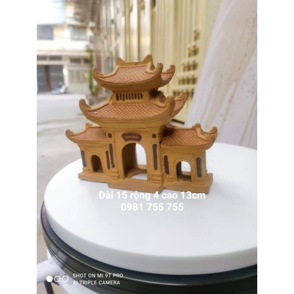 Mô hình gốm Cổng làng phụ kiện trang trí tiểu cảnh hòn non bộ bể cá chậu cây bonsai