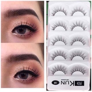 Mi Giả Kun 5D False EyeLashes  tự nhiên 5 cặp đủ mẫu