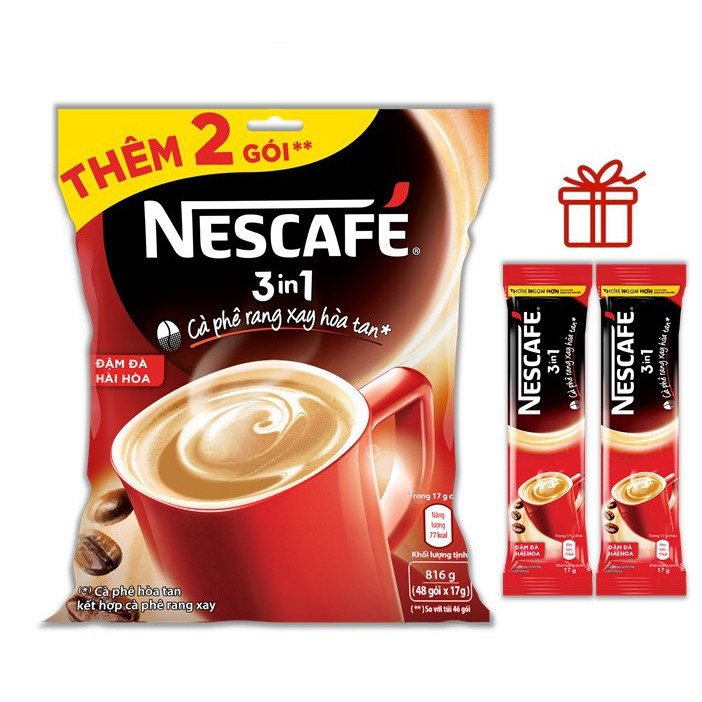 NESCAFÉ 3in1 Đậm đà hài hòa (Túi 46 góix17g)-Tặng thêm 2 gói