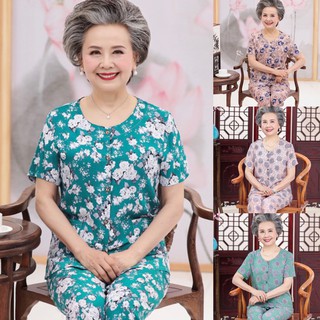 Đồ bộ trung niên chất vải lanh lụa quần lửng 🍁 đồ bộ mặc nhà trung niên đẹp