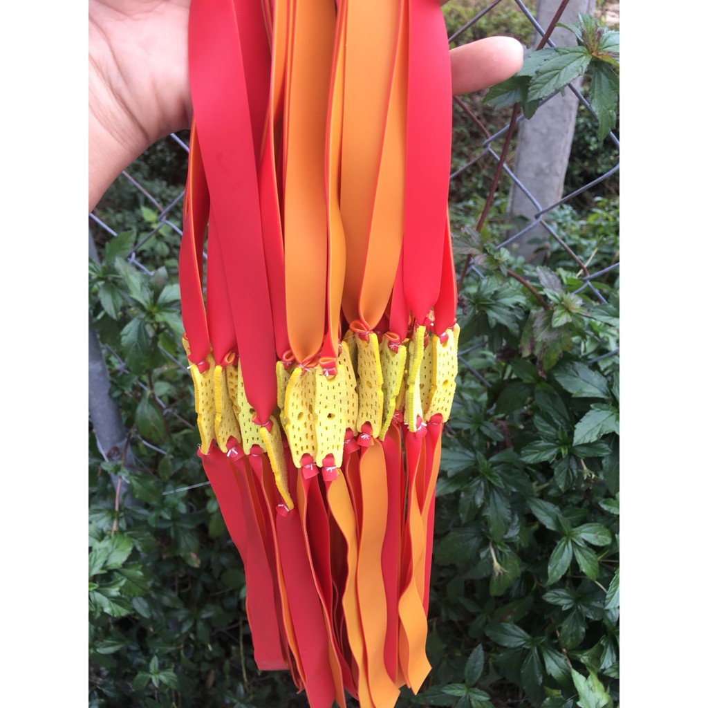 5 BỘ DÂY NÁ CAO SU 2 LỚP VÀNG ĐỎ DẦY 0.75MM