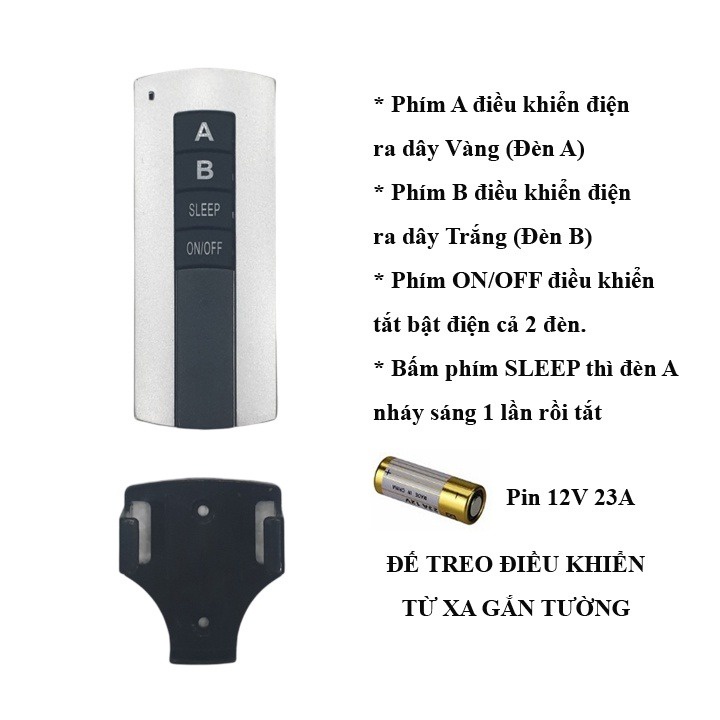 Công tắc điều khiển từ xa RF 2 kênh VISION YJ-R2 (kèm remote)