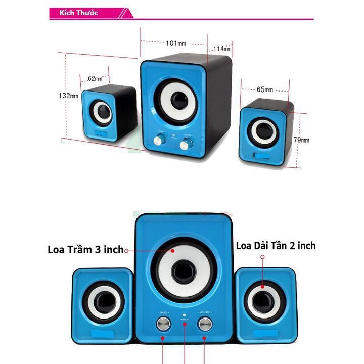 Loa Vi Tính Bluetooth Có Dây FT202  Dành Cho Tivi, Máy Tính, Điện Thoại, PC Với Âm Siêu Trầm Đập DJ Cực Mạnh