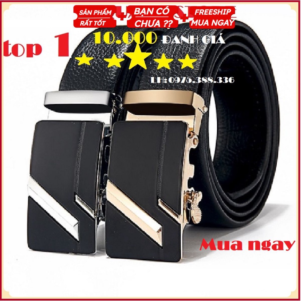 Thắt Lưng Da Nam Khóa Tự Động Cao Cấp. Dây Nịt Nam Da Bò 100% Chính Hãng Baellerry Mạ Vàng Bạc Nam Tính GG-9K