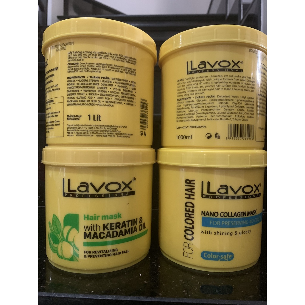 Mặt Nạ Phủ Bóng Lavox Giữ Màu 4D Nano Collagen siêu mềm mượt_1000ml.