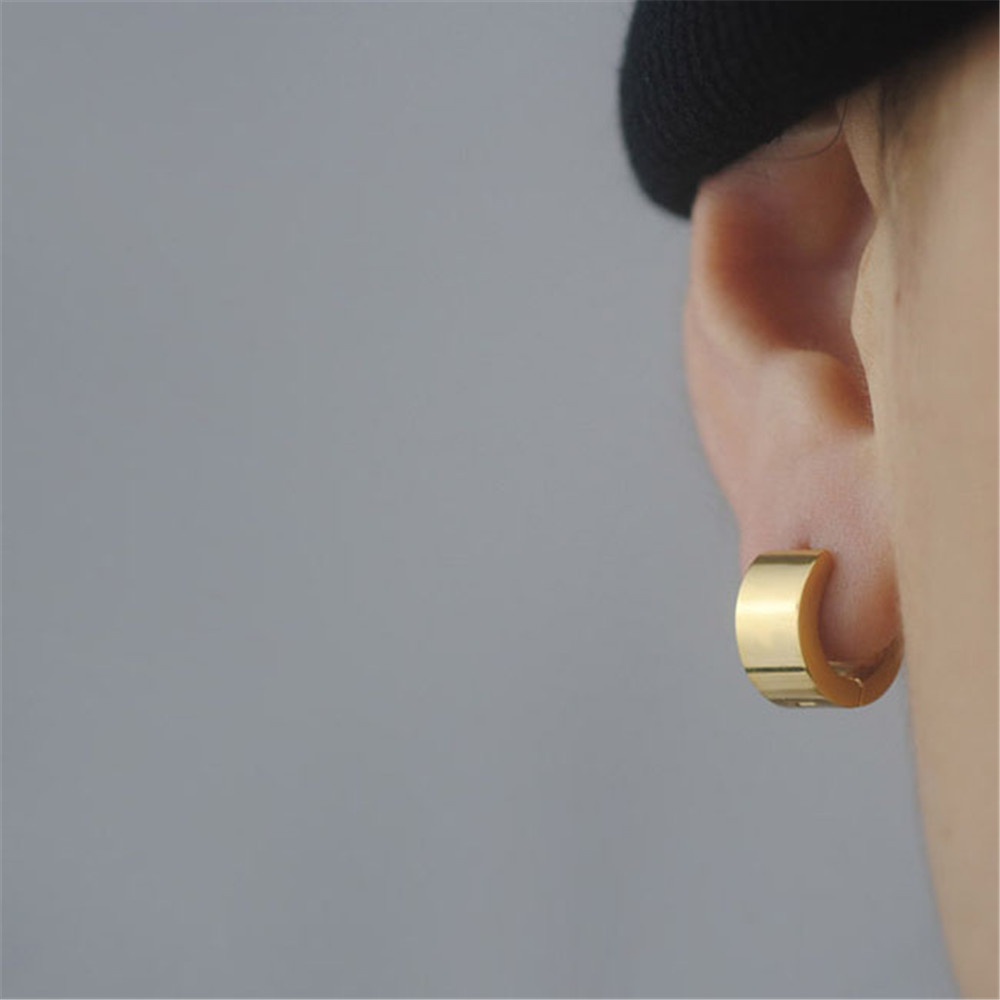 Bông tai thép titan kiểu hiphop phong cách Hàn Quốc retro cá tính thời trang cho nam