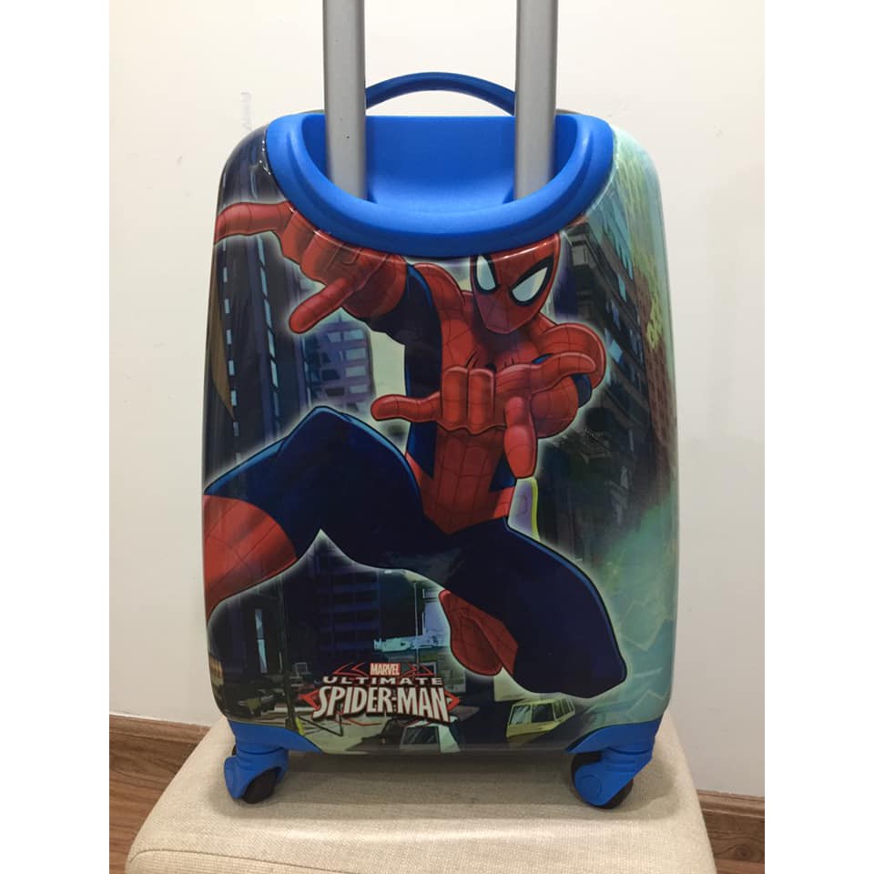 Vali kéo trẻ em - Vali người nhện Spiderman size 18 (in 2 mặt & 1 mặt)