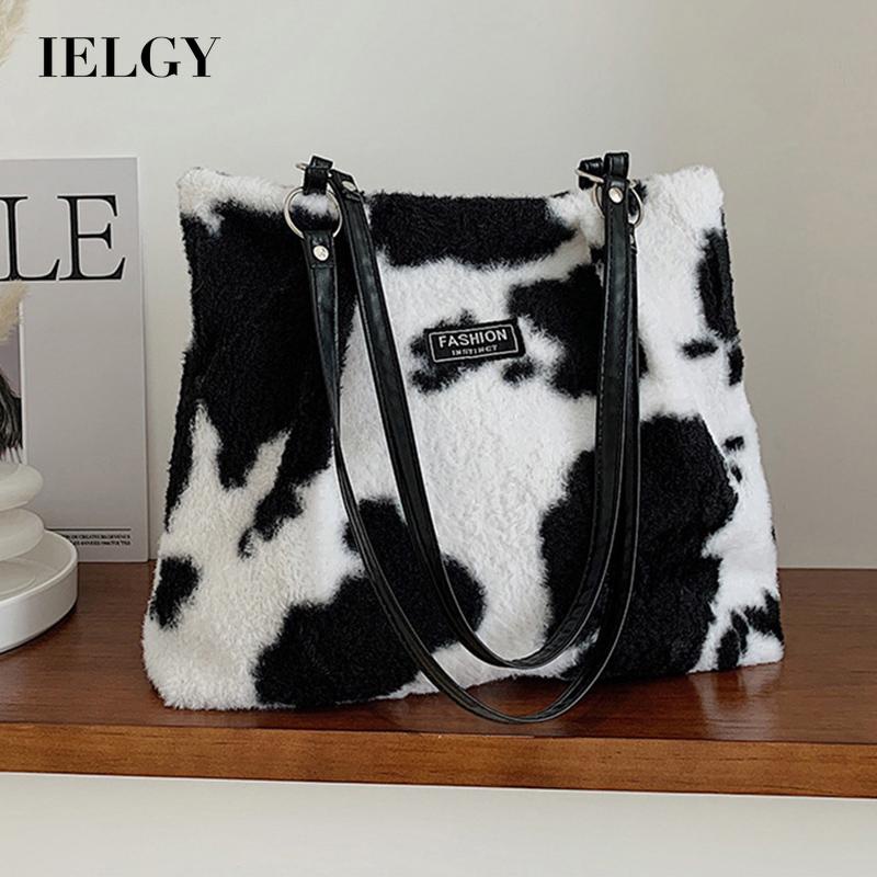 Balo đeo vai IELGY màu trơn/ họa tiết cỡ lớn phong cách Hàn Quốc cổ điển thời trang cho nữ