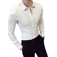 [Hàng Chính Hãng] Áo Sơ Mi Nam Trắng Trơn