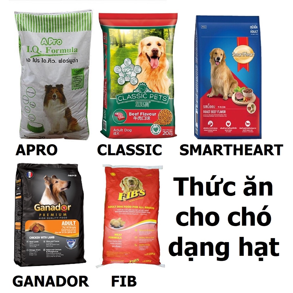 (Bao 20kg) Thức ăn cho chó hạt KEOS Novopet Smartheart Classic  Apro Fib Ganador (5 loại)