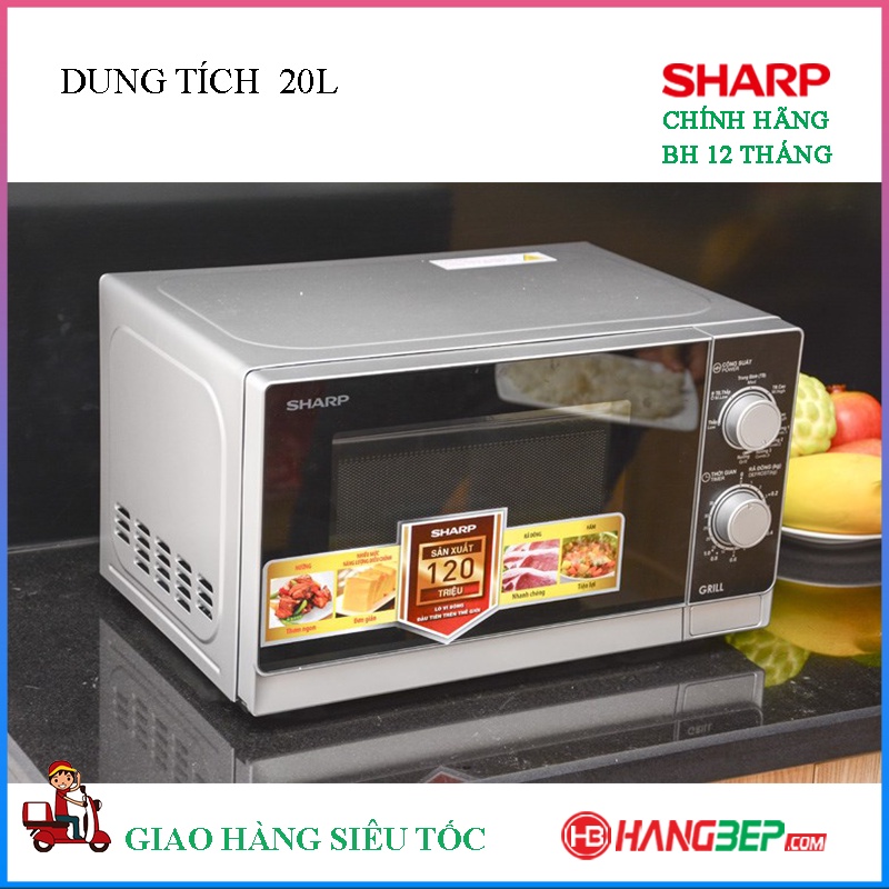 [Mã ELHADEV giảm 4% đơn 300K] Lò vi sóng có nướng SHARP 20 lít R-G222VN-S / R-G223VN/ G226VN