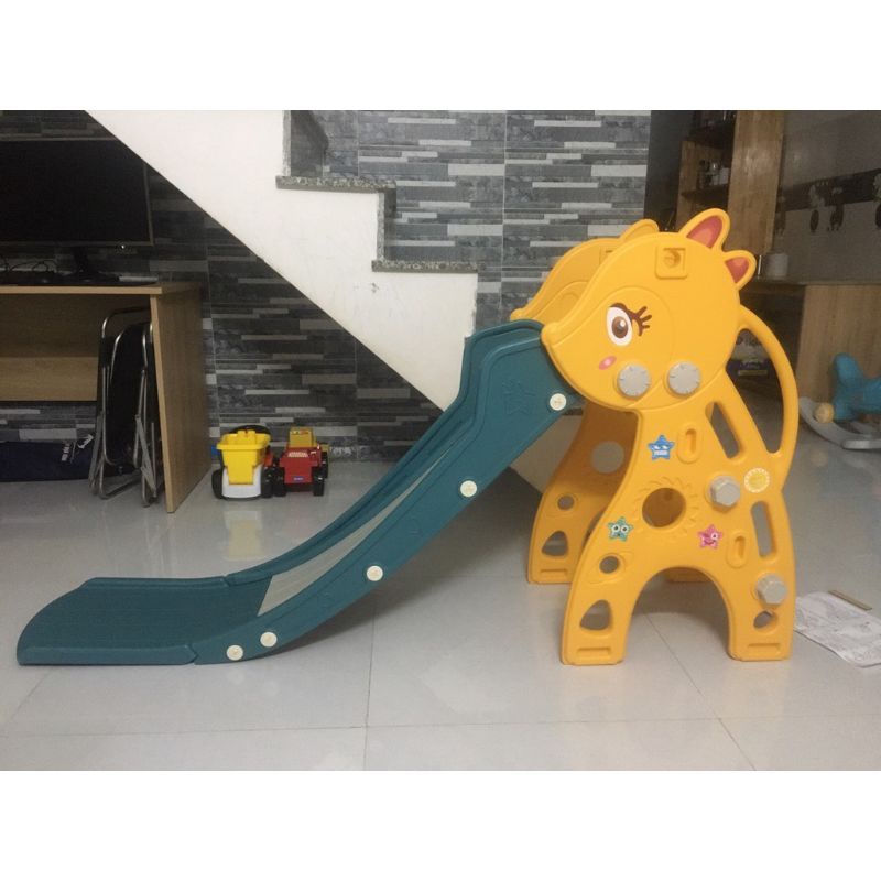 Cầu trượt trong nhà, Câù trượt hình Nai vàng cao cấp đẹp an toàn cho bé [Bảo hành 12 tháng]