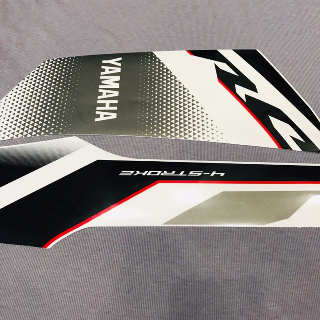 Nguyên bộ tem rời 3 lớp zin thái dán xe máy Yamaha sirius 2018 2019 màu trắng xám