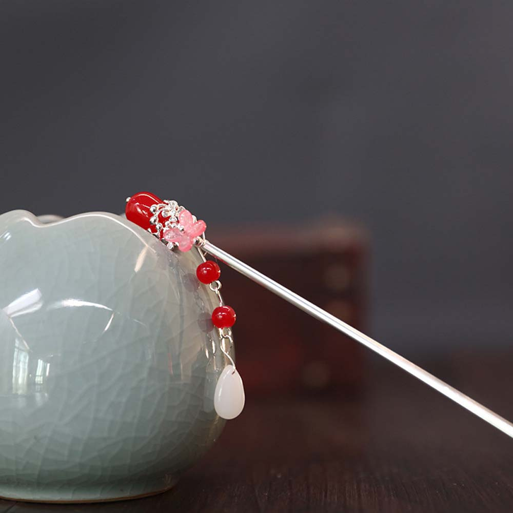 Trâm cài tóc bằng kim loại phối tua rua phong cách trung hoa cổ điển cho nữ