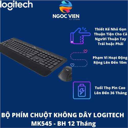 Bộ Bàn Phím Và Chuột Không Dây Logitech MK545 | Bảo Hành 12 Tháng