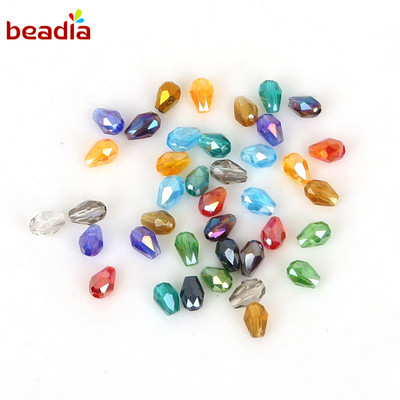 Set 70 Hạt Đá Beadia Hình Giọt Nước 4x6mm Dùng Làm Trang Sức Thủ Công