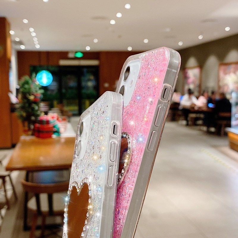 Ốp Điện Thoại Tráng Gương Hình Trái Tim Lấp Lánh Cho Iphone X / XS XR XS MAX 11 11PRO 11 PRO MAX 6G 6P 7G / 8G 7P / 8P