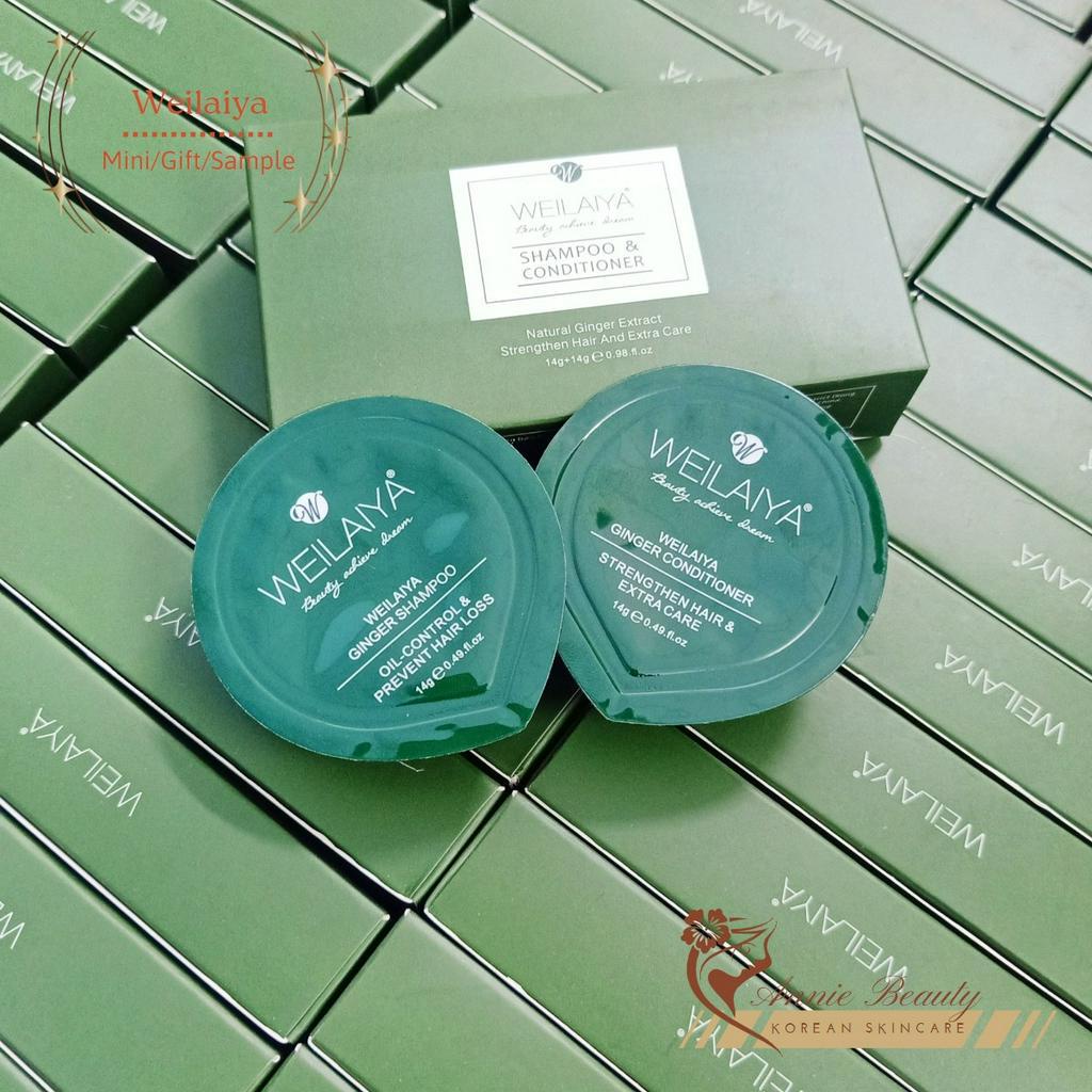 Dầu gội Weilaiya, dầu xả gừng giảm gàu, gãy rụng và kích thích mọc tóc, kiểm soát dầu giúp tóc suôn mượt, không bết dính