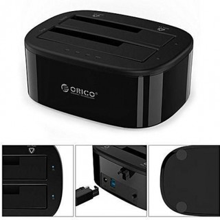 Đế ổ cứng (Docking) 2 khe cắm: 3.5" và 2.5" ORICO 6228US3-C SATA 3 USB 3.0 - Hàng phân phối chính hãng