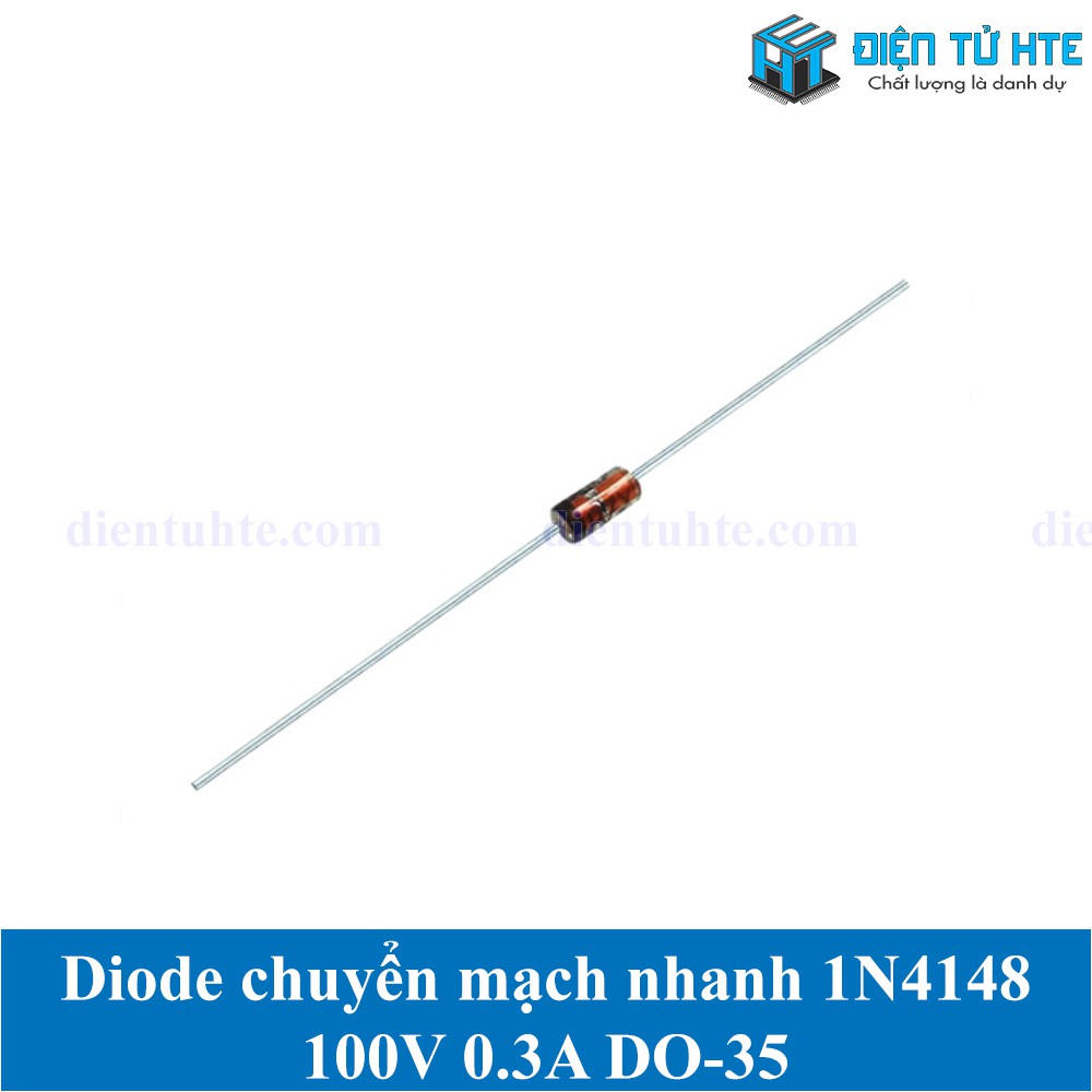 Gói 10 con Diode chuyển mạch nhanh 1N4148 100V 0.3A chân cắm DO-35
