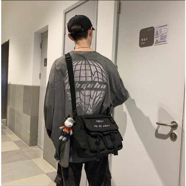 Túi Tote túi vải đeo chéo Canvas cỡ lớn đựng được nhiều đồ đi học đi chơi phong cách Ulzzang Unisex nam nữ