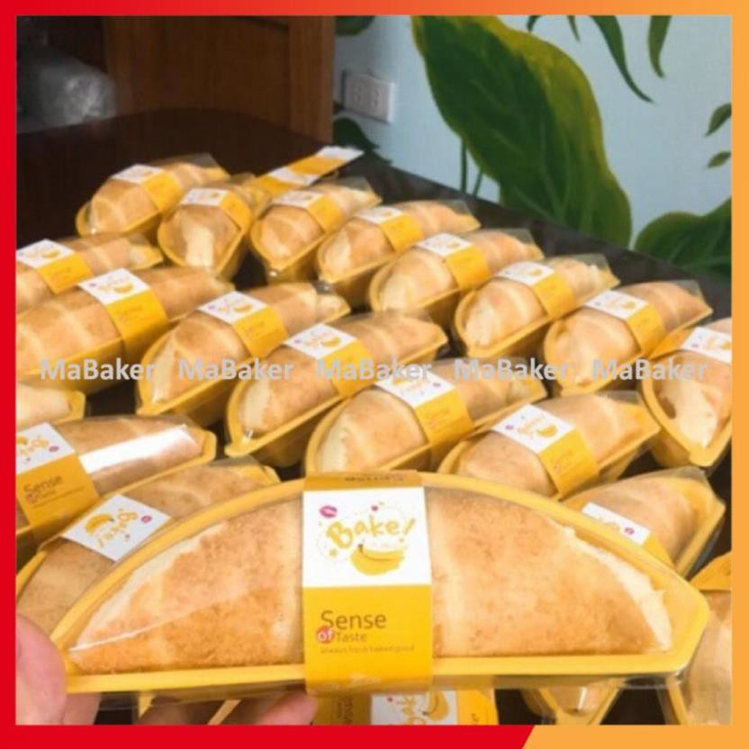 Set 10, 50 hộp đựng bánh hình quả chuối vàng có tem dán độc đáo siêu hot siêu đẹp - MaBaker