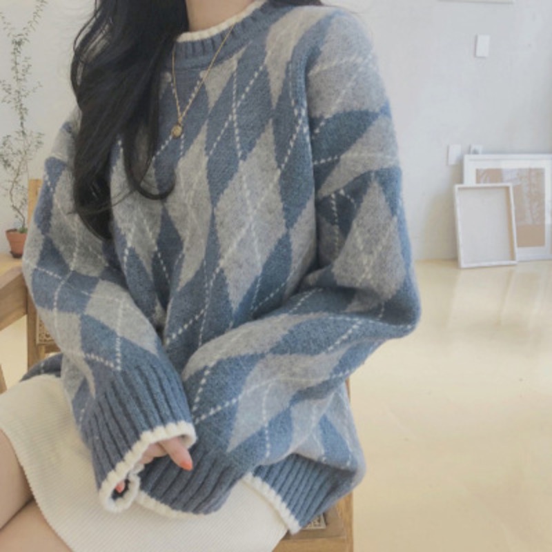 Áo khoác sweater dày dáng rộng dệt kim phong cách lười thời trang Hàn Quốc cho nữ 176179 | BigBuy360 - bigbuy360.vn