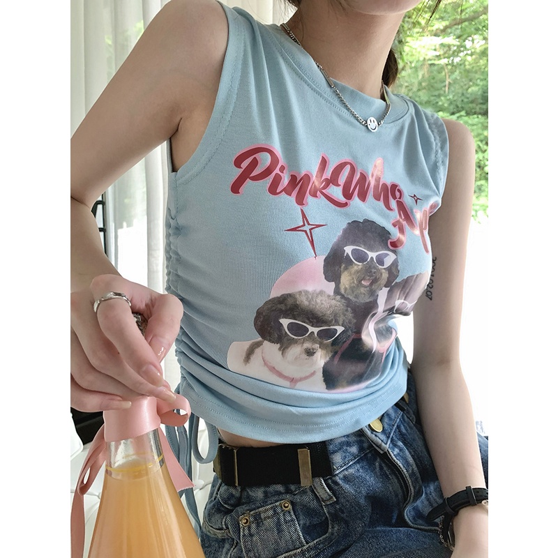 77 Áo Thun Không Tay Dáng Ôm In Họa Tiết Phong Cách Mỹ Thời Trang Cho Nữ