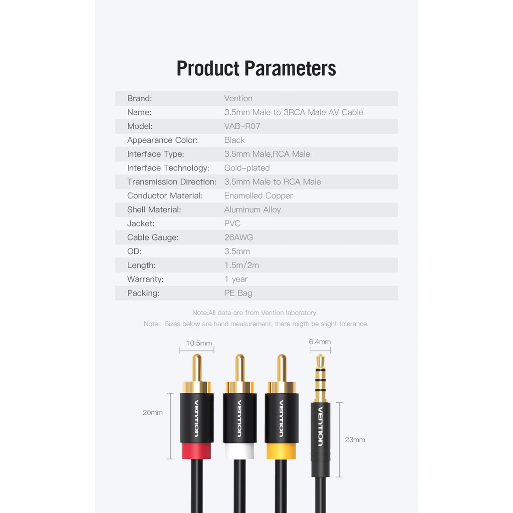 Dây cáp âm thanh chuyển đổi từ giắc cắm 3.5mm sang giắc 3RCA tiện dụng cho máy tính đầu đĩa VCD DVD