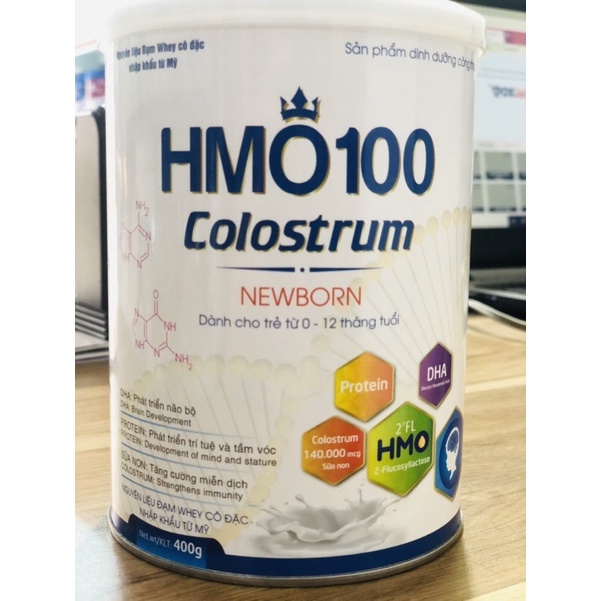 SỮA HMO 100 COLOSTRUM 400g dành cho trẻ 0- 12 tháng