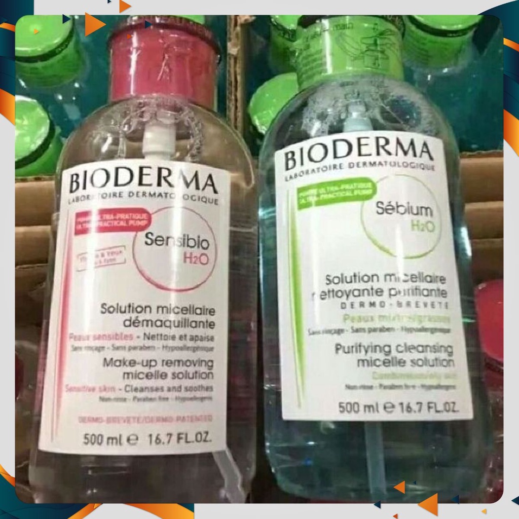 Nước Tẩy Trang Bioderma H2O 500ml Nắp Nhấn