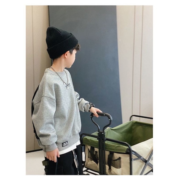 Áo Thun Dài Tay Form Rộng Thời Trang Dành Cho Bé Trai