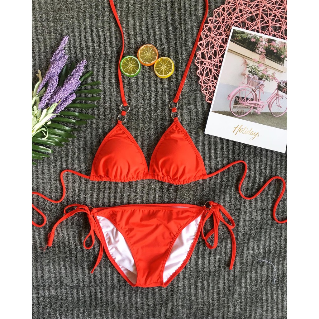 Bikini tam giác phối khoen sexy (6 màu)